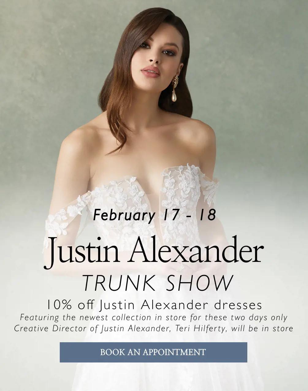 Justin Alexander Trunk Show at The Something Blue Shoppe in AL